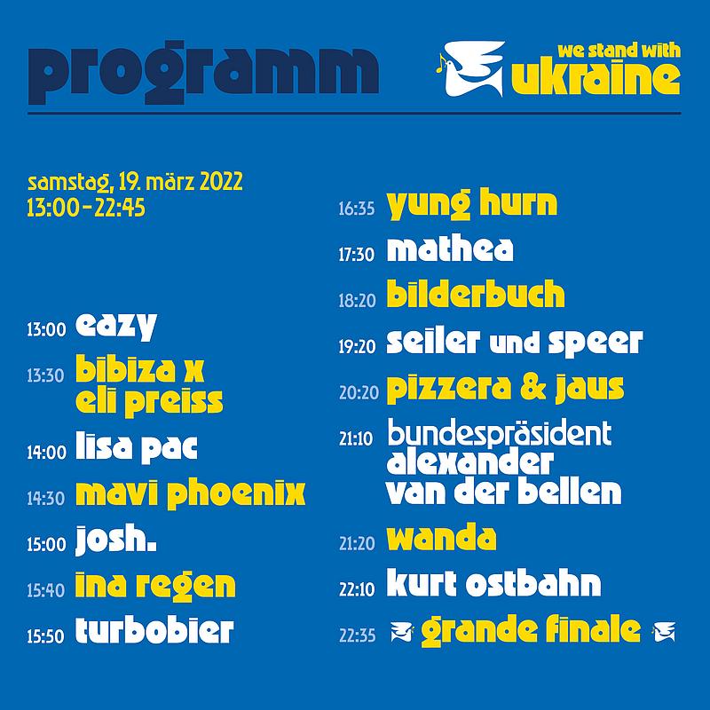 Timetable Ukraine-Benefiz