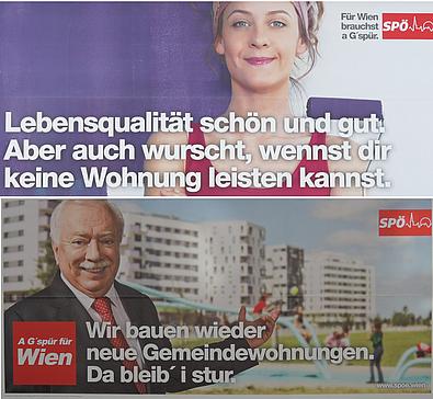 SPÖ Wahlplakat zur Wien Wahl