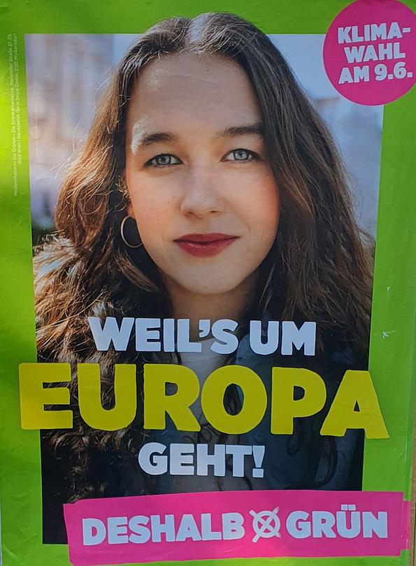 Wahlplakat der Grünen mit Lena Schilling