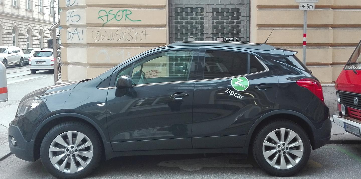 Ein Zipcar im 3. Wiener Gemeindebezirk.