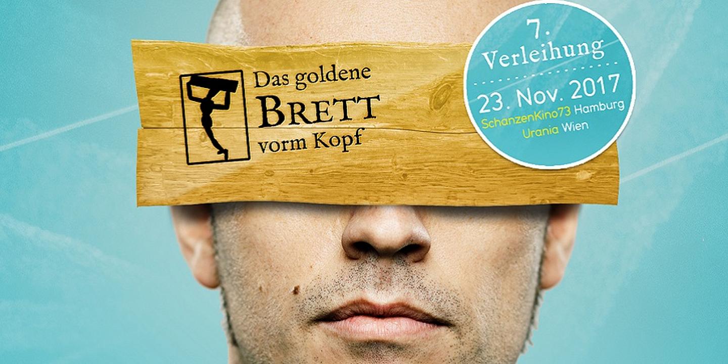 Plakat goldenes Brett vorm Kopf