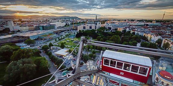 Blick vom Wiener Riesenrad auf das Stadtpanorama