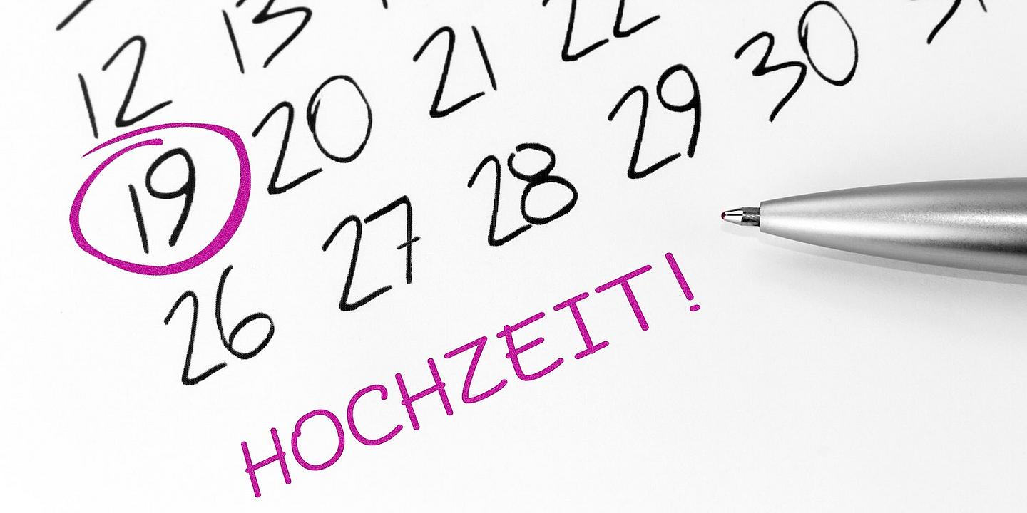 Kalender mit Hochzeitstermin