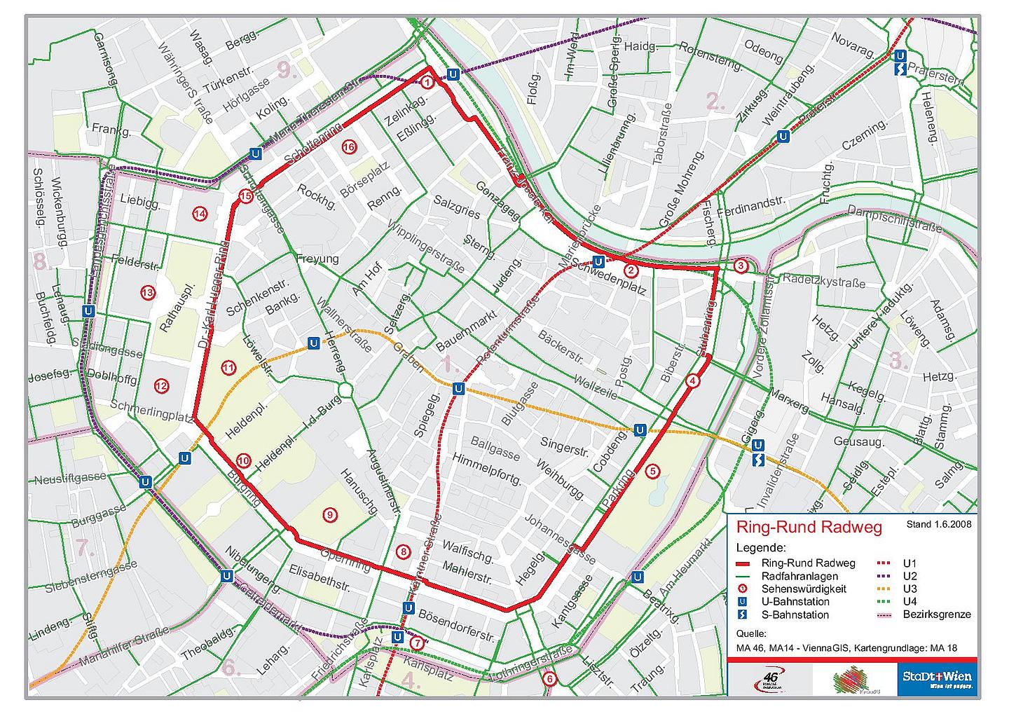 Karte des Radweg Ring Rund