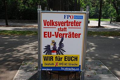 FPÖ Plakat NRW 2008 Österreich mit Slogan: Volksvertreter statt EU-Verräter