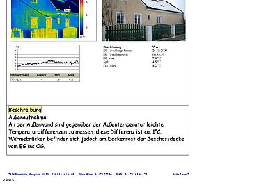 Dokument Thermografische Inspektion Musterhaus abfotografiert