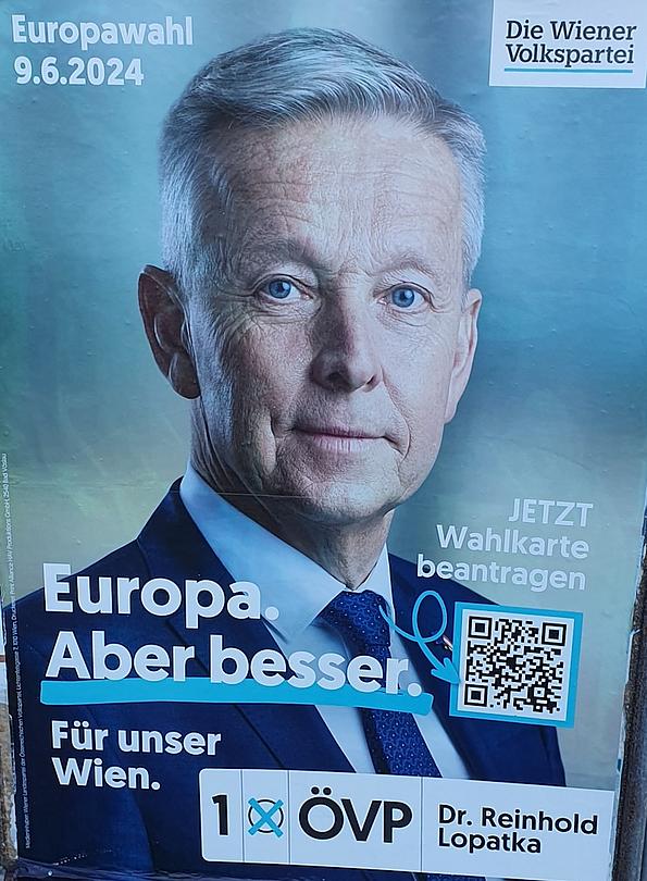 Wahlplakat der ÖVP mit Reinhold Lopatka