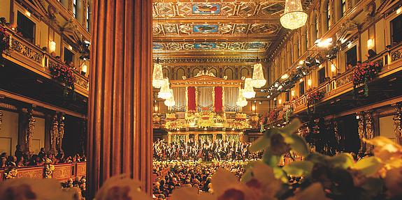 Musikvereinssaal, Orgel, Blumen, Publikum, 