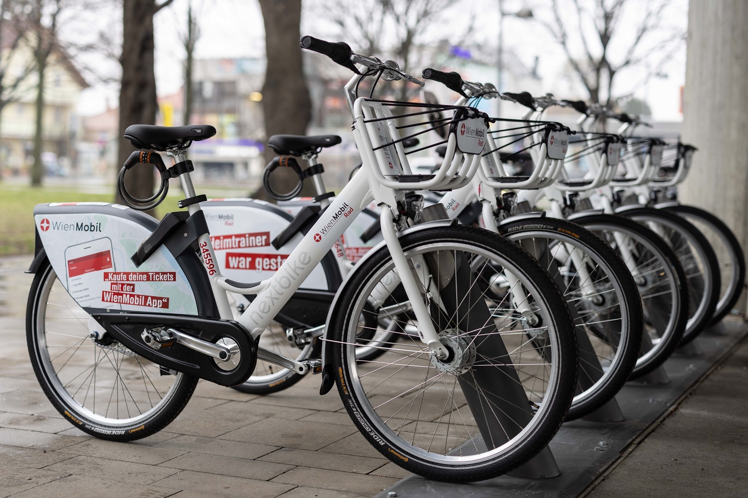 WienMobil Citybike Fahrradverleih: Räder in der Verleih-Station U1 Rennbahnweg