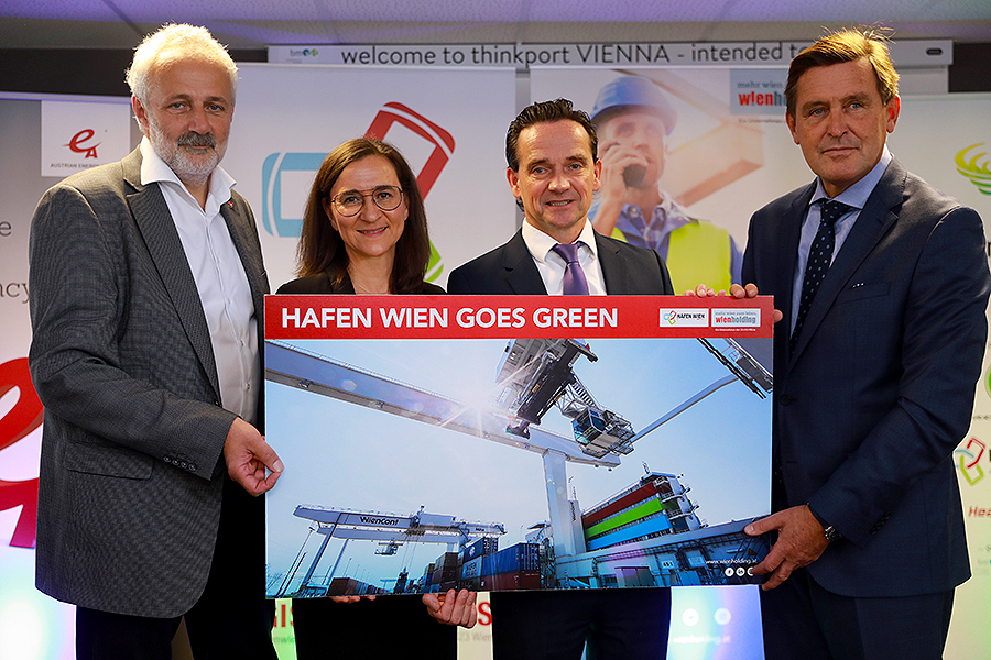 Pressekonferenz Hafen Wien, wichtige Akteuere