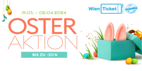 Buntes Banner zur Osteraktion von Wien Ticket