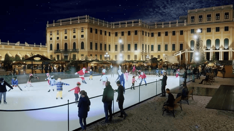 Neuer Eislaufplatz beim Weihnachtsmarkt Schloss Schönbrunn