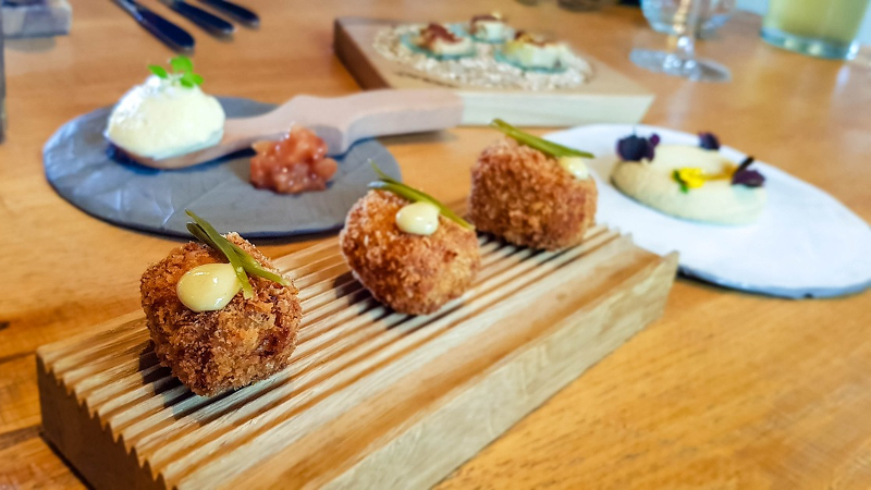 Ein Haube-Genusmenü in kleinen Portionen serviert