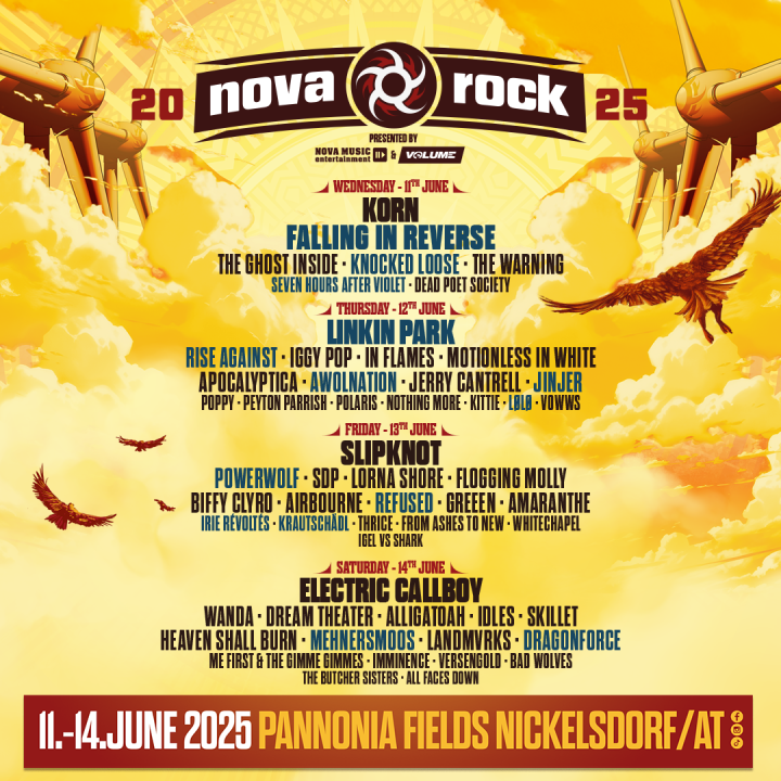 Alle Bands des Nova Rock Festivals 2025